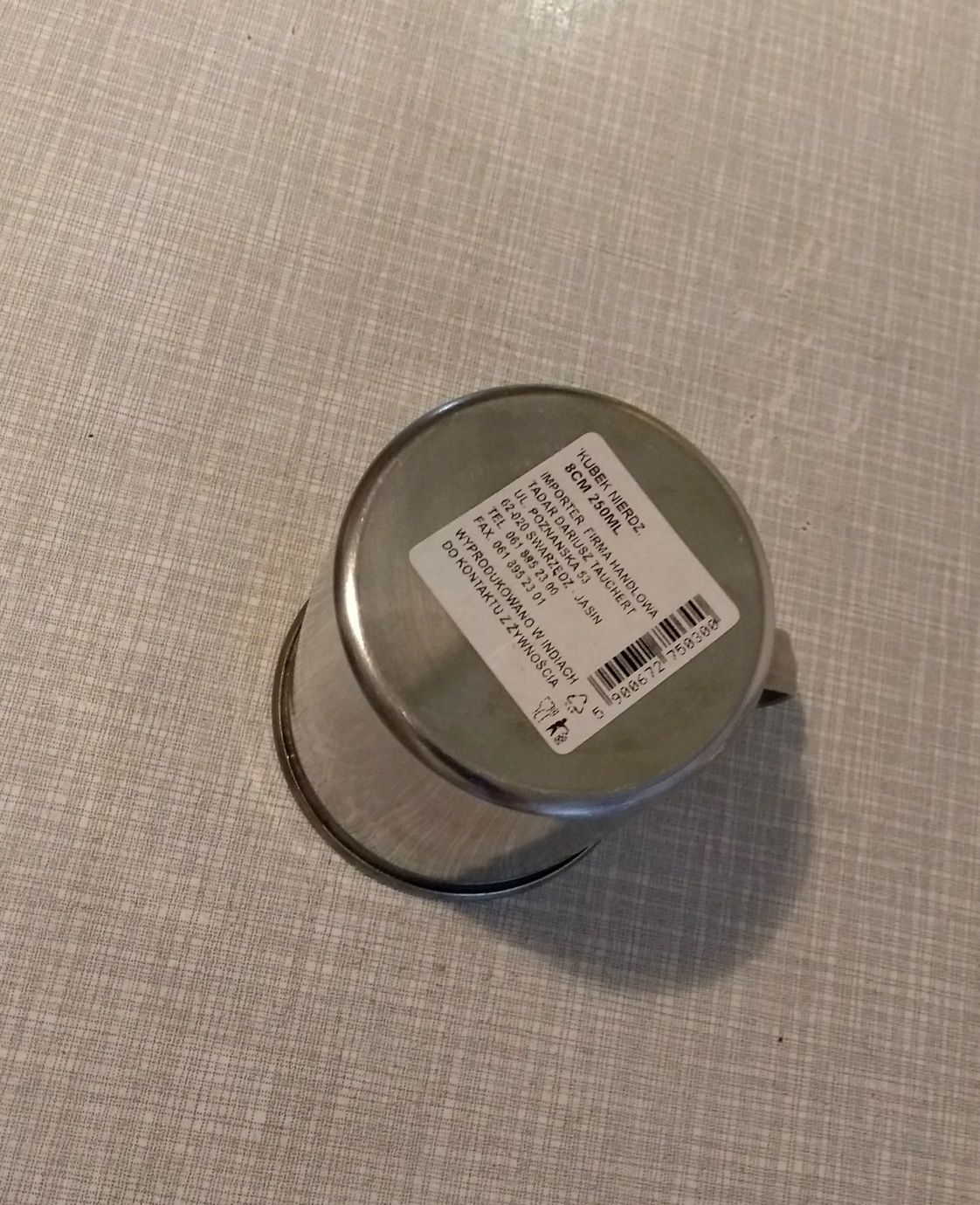 Kubek metalowy 250ml, nierdzewny