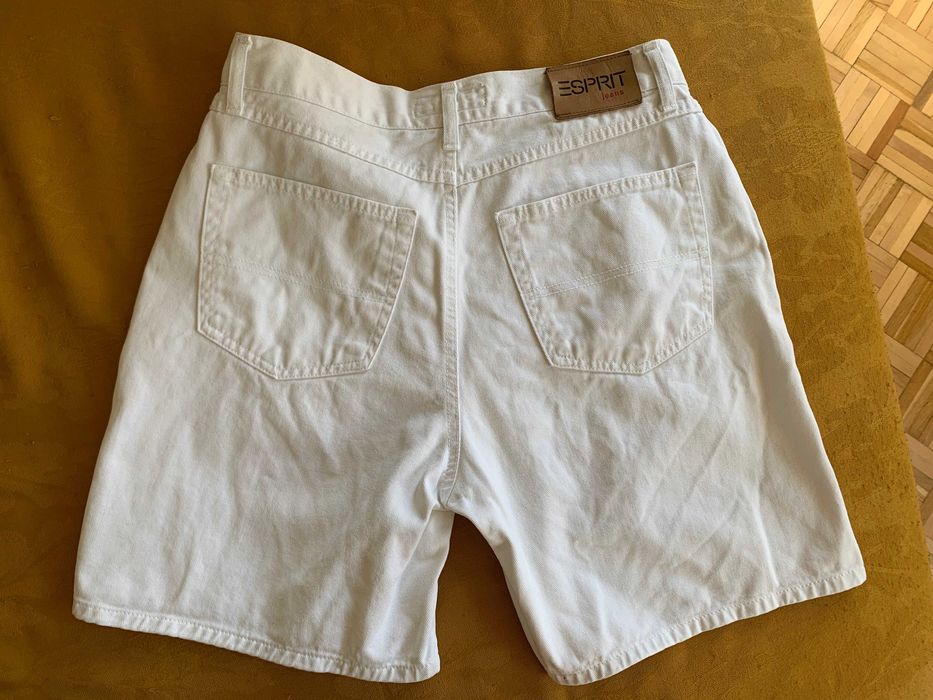 Białe krótkie spodenki jeansowe szorty Esprit roz. XL 42