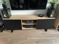 Szafka rtv loft dąb artisan czarny mat 160/57/35