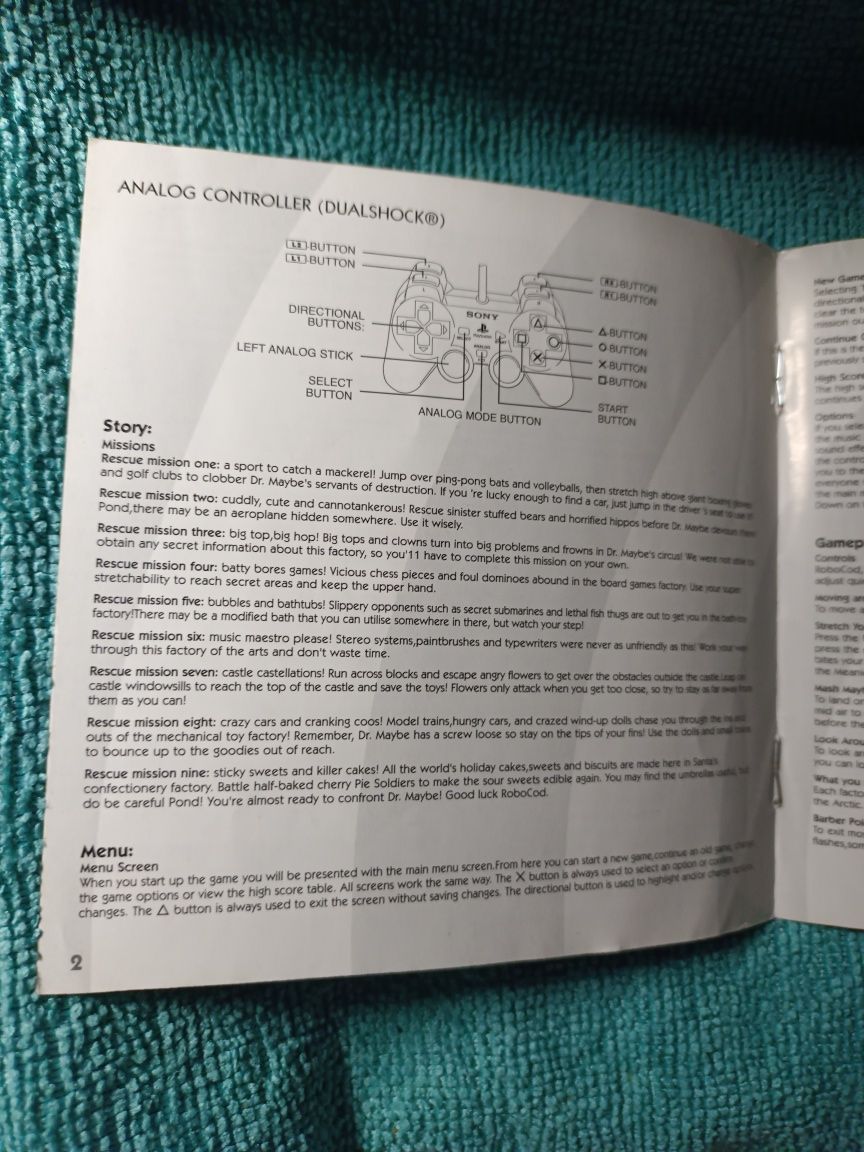 Ps1 Robocod James Bond 2 psx psone Książeczka Manual Angielski