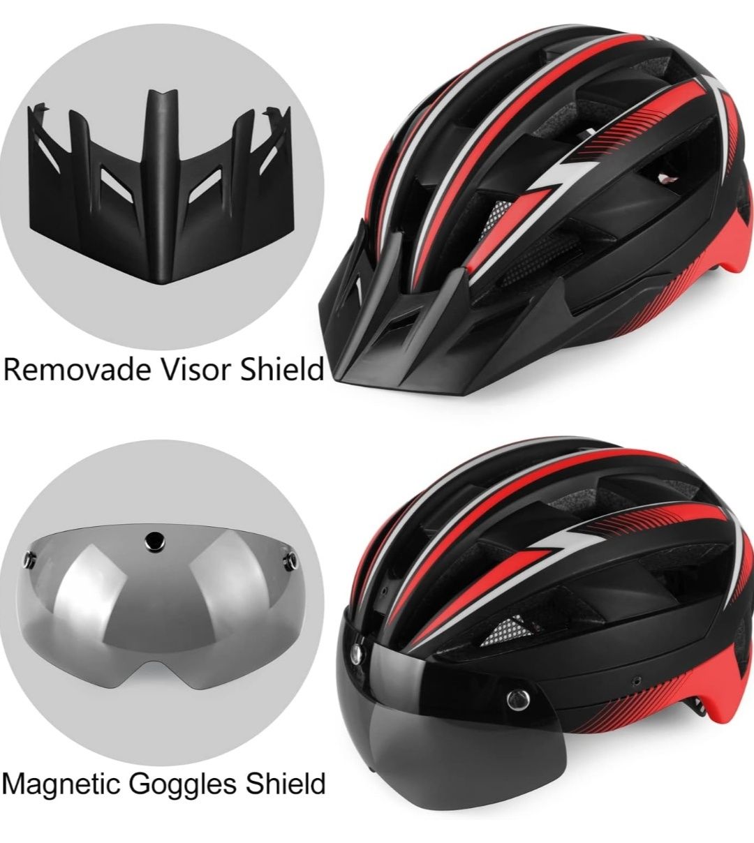 Kask rowerowy MTB ze światłem