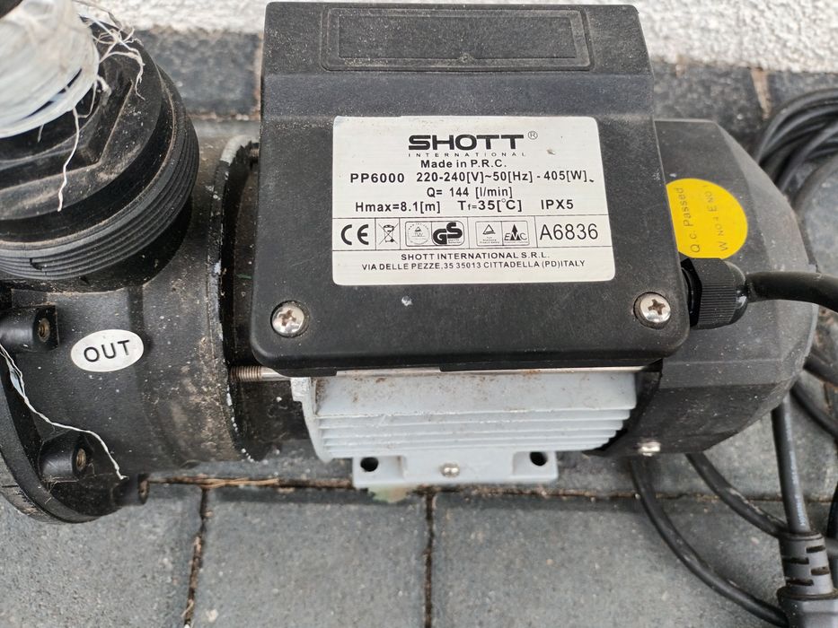 Pompa basenowa   SHOTT 405W. 230V. 144l/m