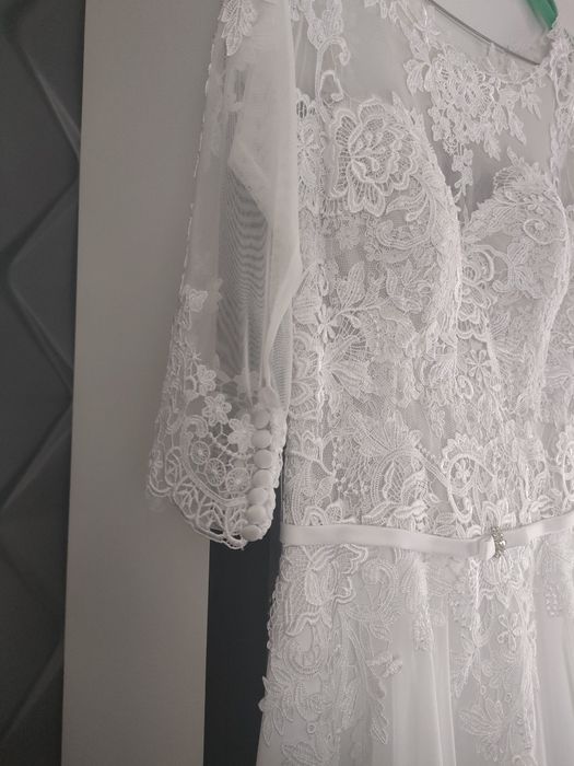 Muślinowa suknia ślubna 40