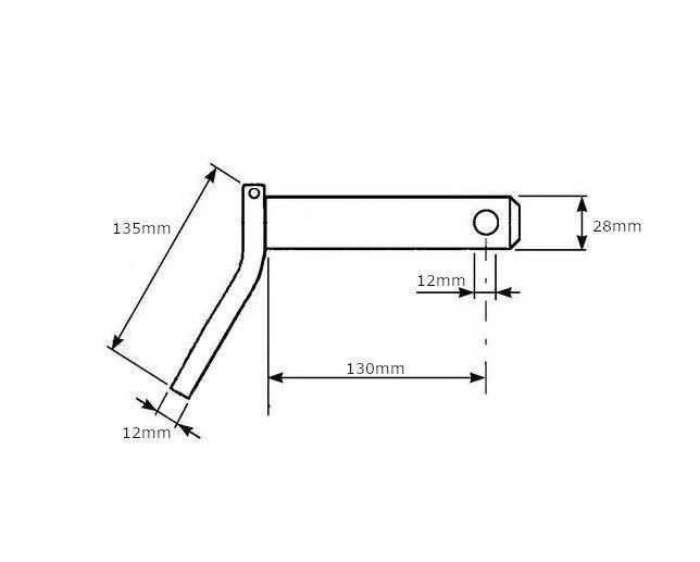 Sworzeń z uchwytem 28x130 mm