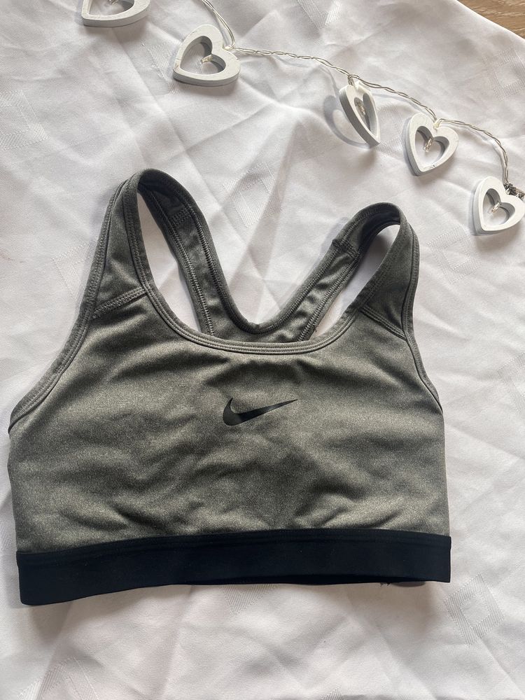 Stanik sportowy top nike szary koszulka na siłownię