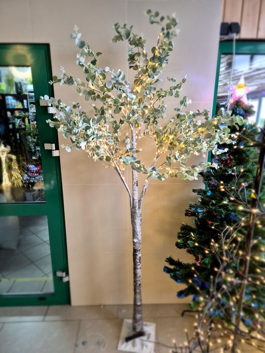 Drzewo zielone liście LED świąteczne z 210 cm