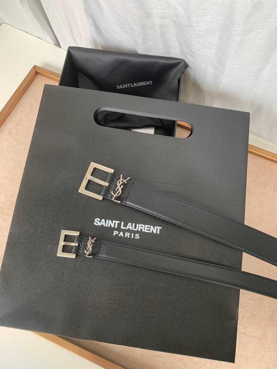 Женский черный ремень Yves Saint Laurent YSL 3 и 2 см ремінь