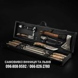 Шампури з головами тварин 6 шт в дерев'яному кейсі "Grills G22" Чорний