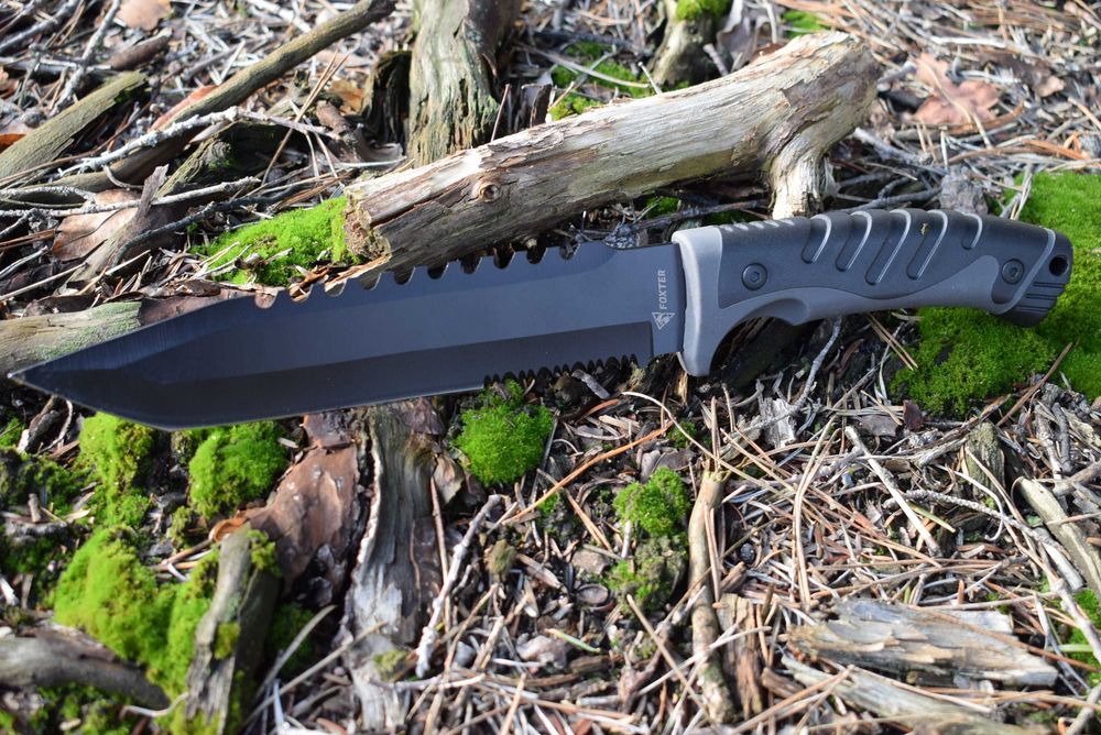 Nóż taktyczny WOJSKOWY DUŻY Finka bagnet SURVIVAL + kabura