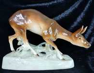 Sarna, model Otto Jarl porcelanowa stara duża figurka
