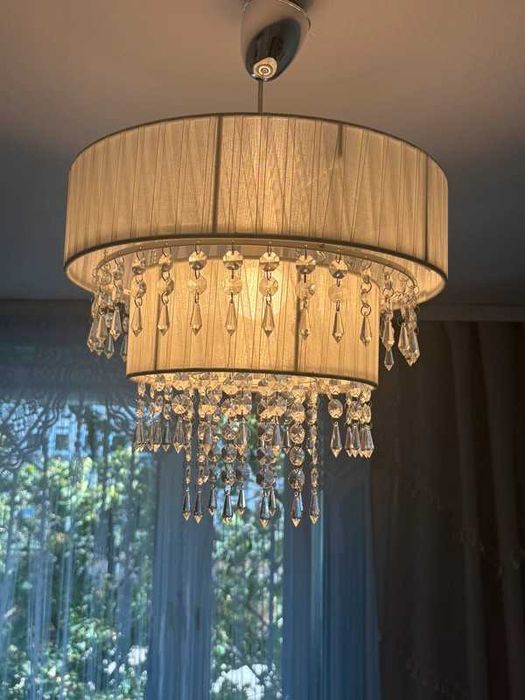 Żyrandol lampa z kryształkami do salonu, sypialni