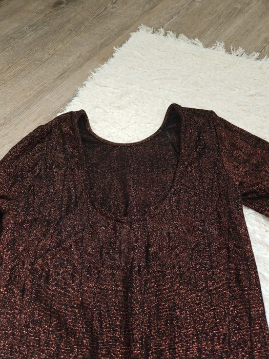 Sukienka dopasowana z długim rękawem imprezowa sylwestrowa