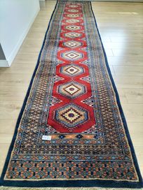 Przepiękny chodnik Hamadan Iran wełna ręcznie tkana 80x400cm nr 1171