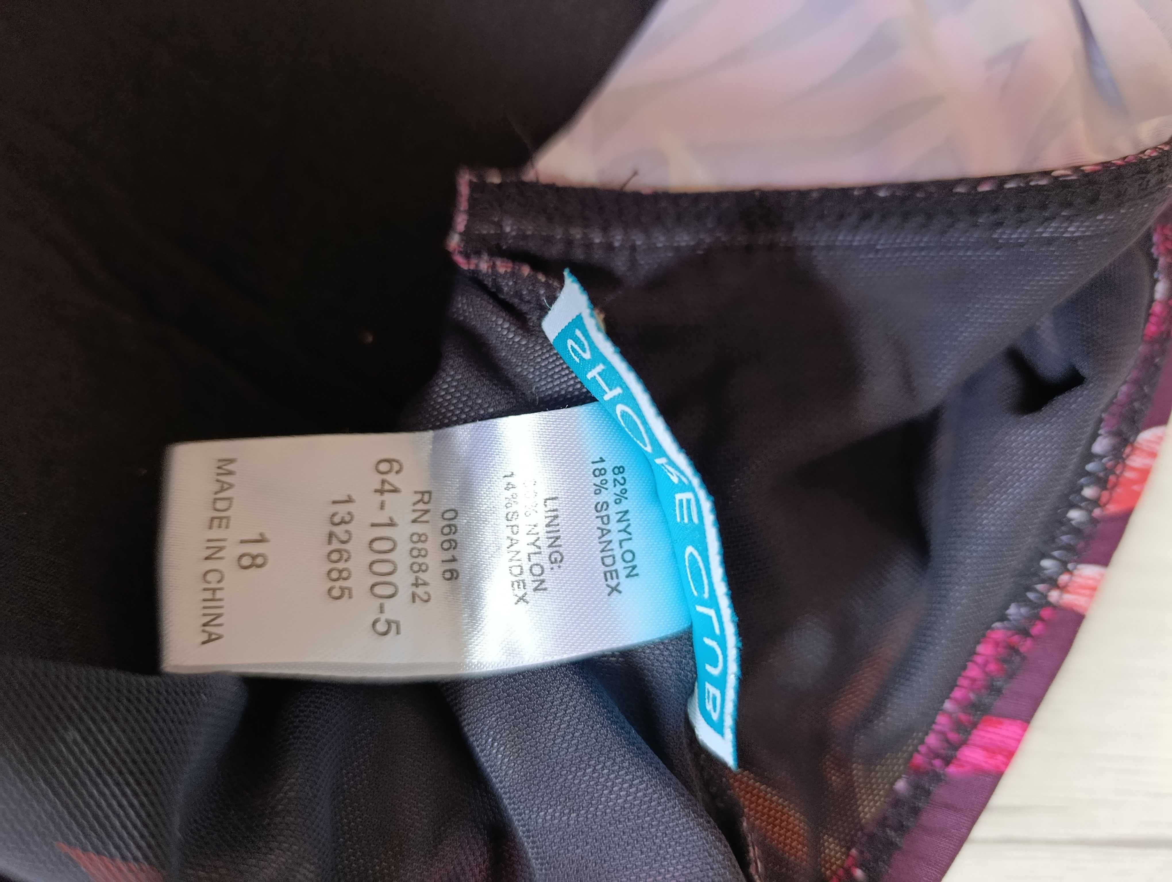 tankini 3XL kwiaty różowe strój kostium kąpielowy bluzka kąpielowa