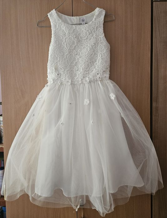 Piękna sukienka r. 146 tiul na uroczystość Komunia Ślub
