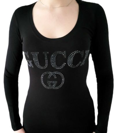 Bluzka damska Longsleeve Gu cci czarna