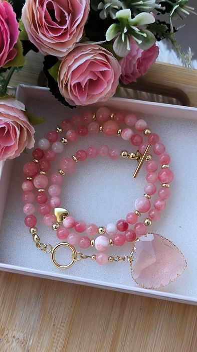 Wyjątkowy naszyjnik różowa namiętność