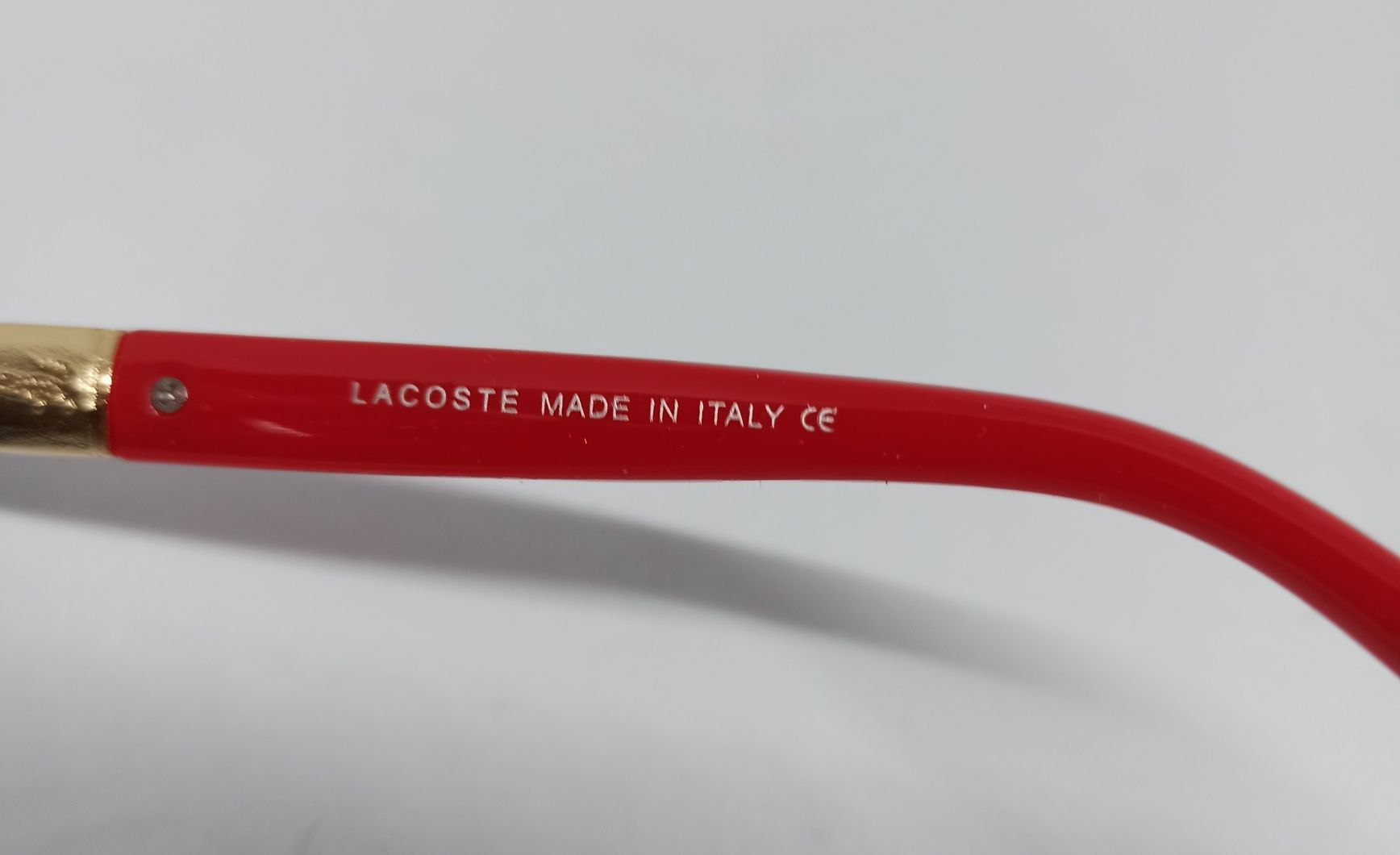 Lacoste очки унисекс серо фиолетовый градиент дужки красные