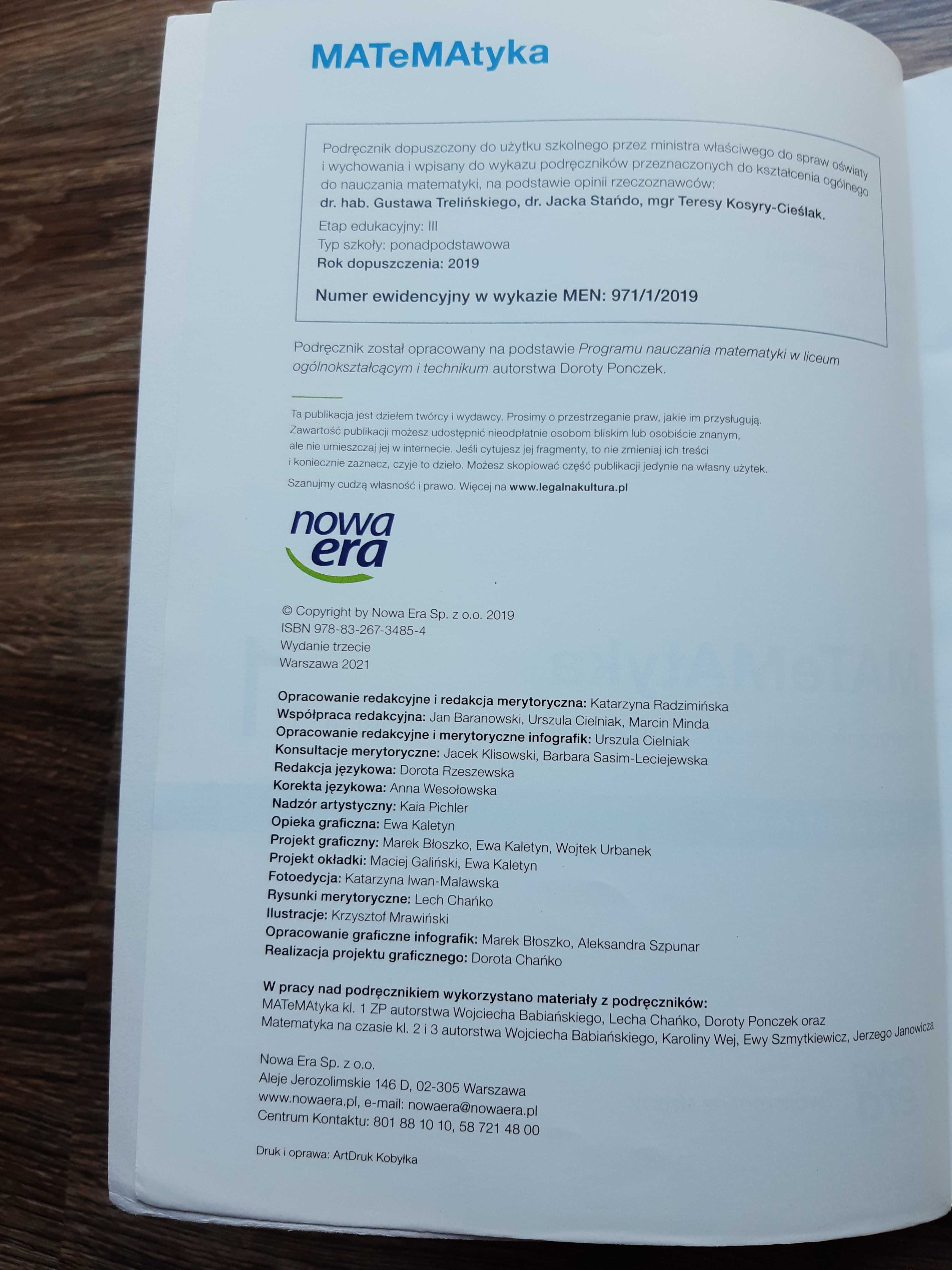 Podręcznik Matematyka 1 Nowa Era.