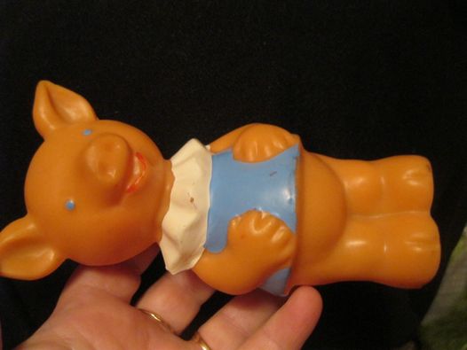 детская игрушка резиновая свинка чехословакия свинья старая ПОРОСЕНОК