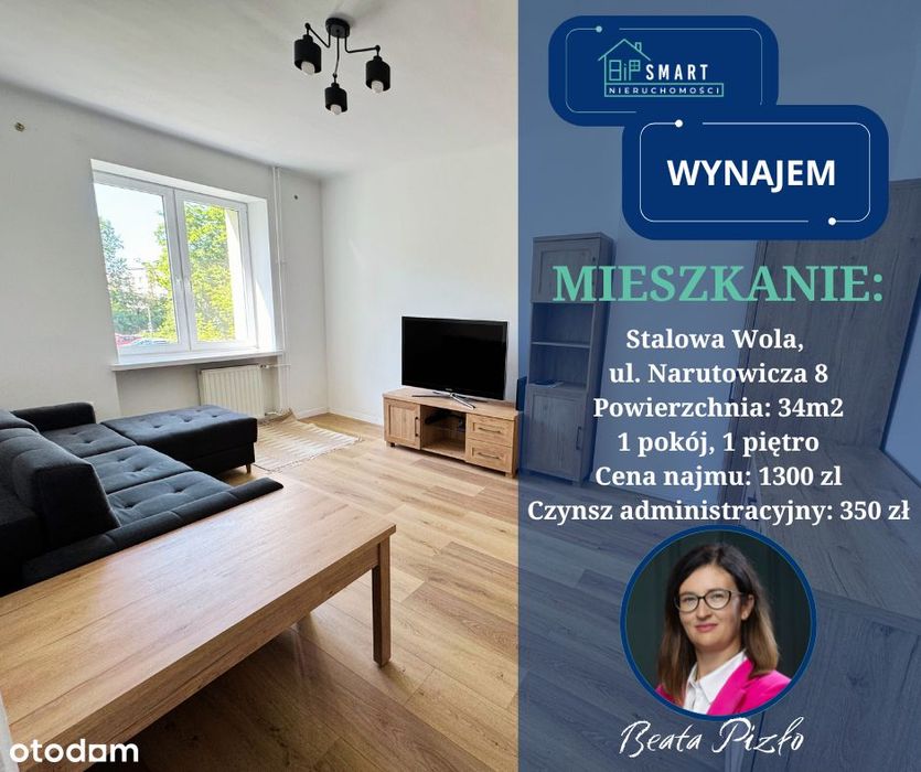 Kawalerka na wynajem - ul. Narutowicza, 34 m², 1 piętro