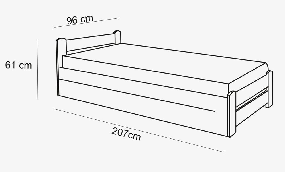 Łóżko bukowe RELAX GABI MEBLE podnoszone 90x200