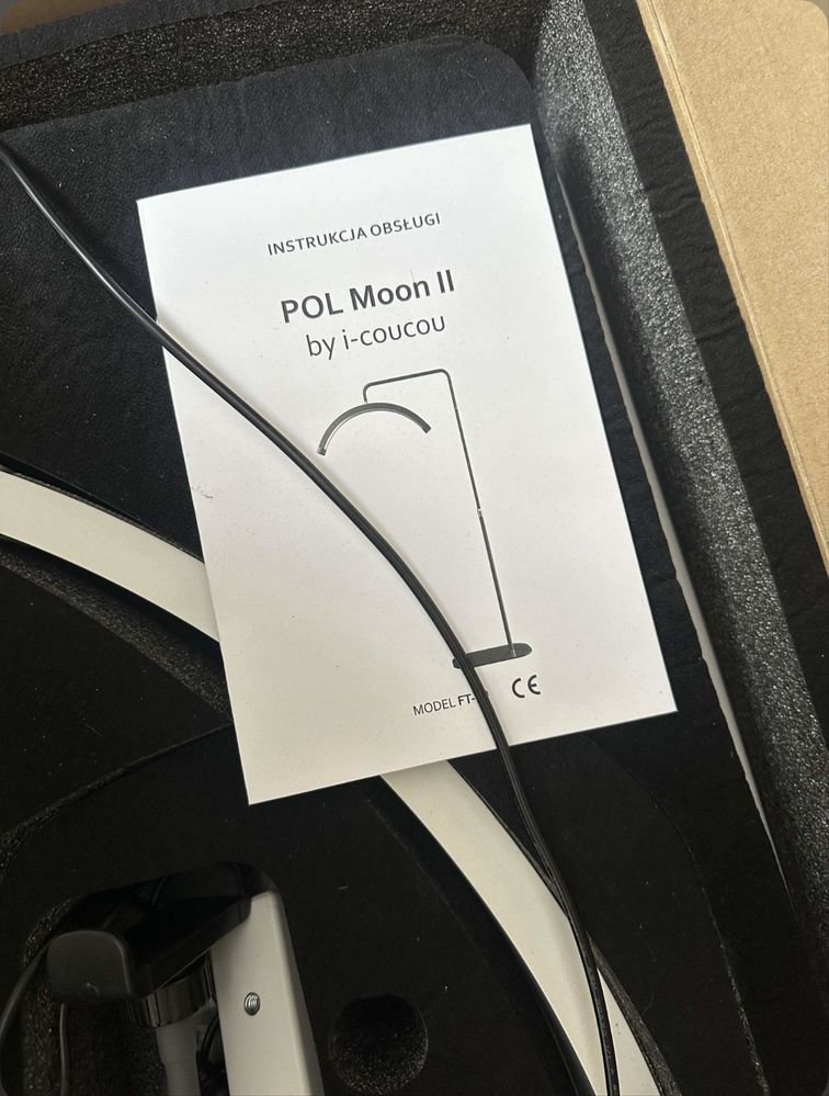 Lampa POL MOON 2 i coucou biała z kryształkami