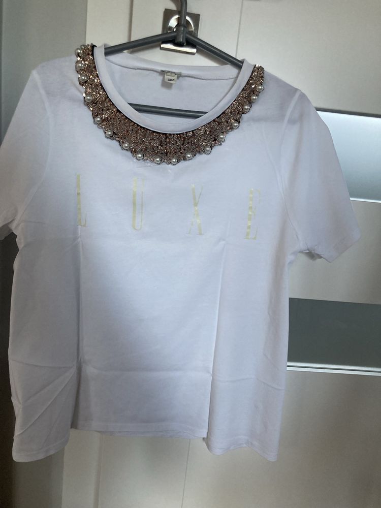 River island tshirt zdobienia 40 42 zara