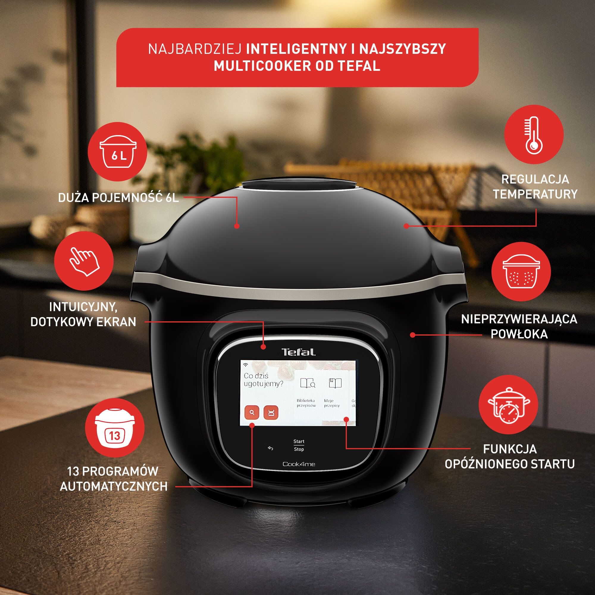 Multicooker TEFAL Cook4Me Touch CY9128 (Wi-Fi)