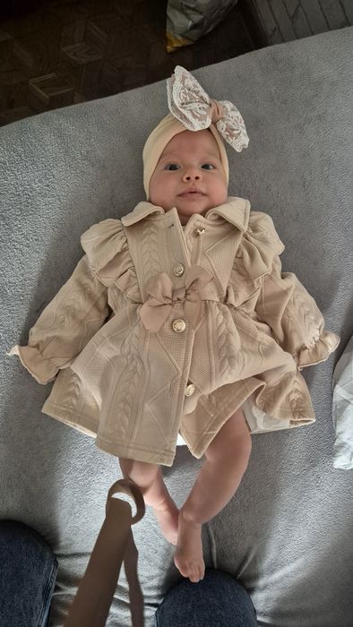 Płaszczyk niemowlęcy chrzest 68-74