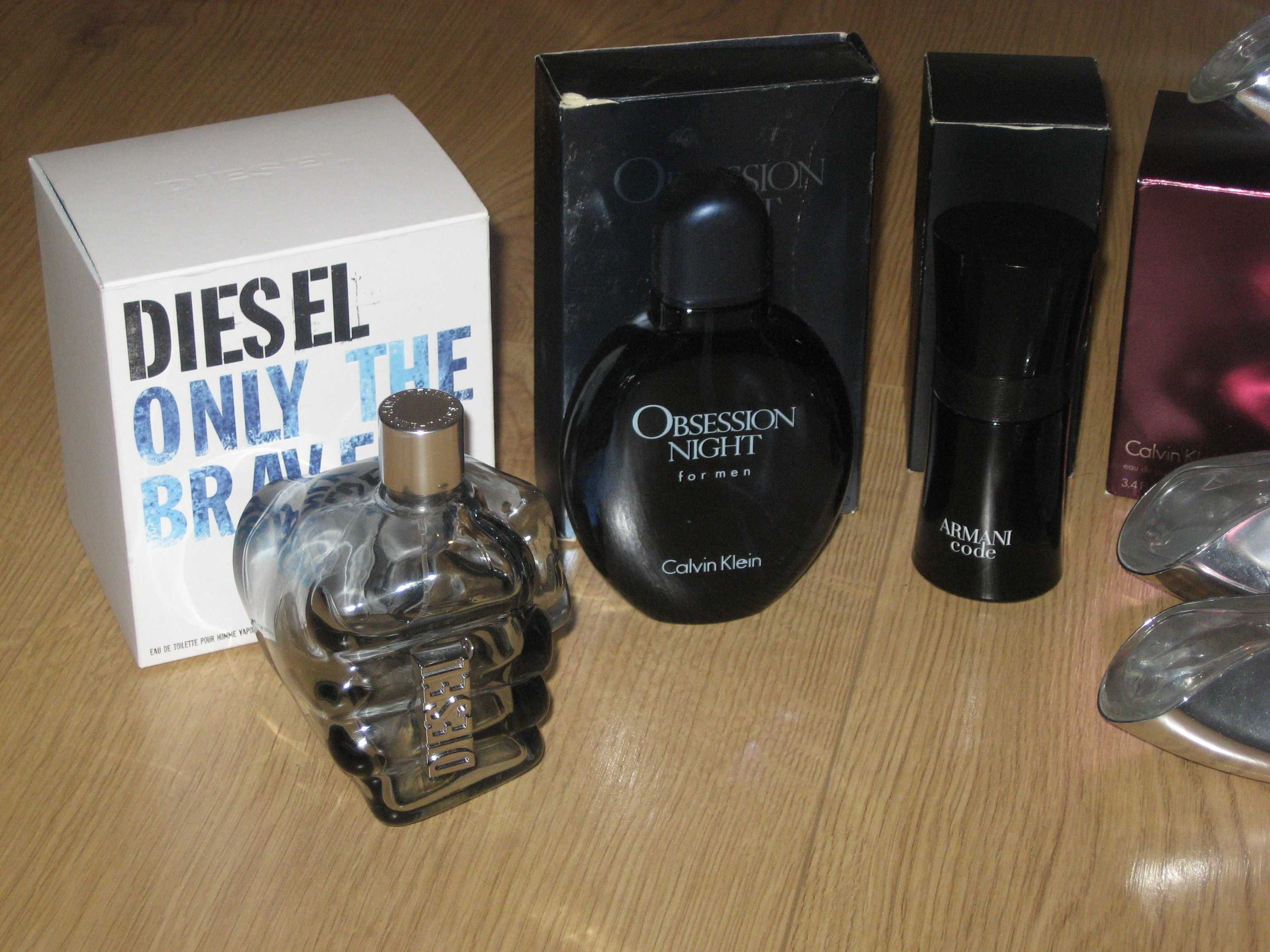 Puste Flakony Giorgio Armani Lacoste Diesel Calvin Klein + Pudełka bdb