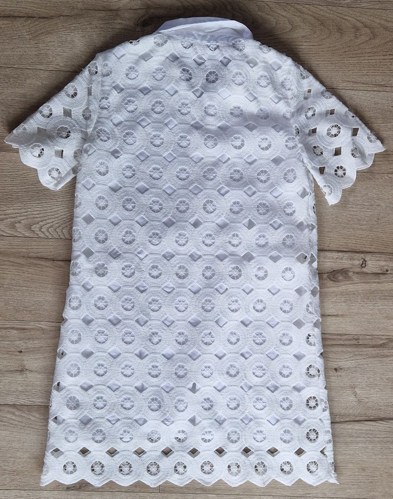 Krótka Sukienka Zara r. S haftowana ażurowa elegancka glamour piękna