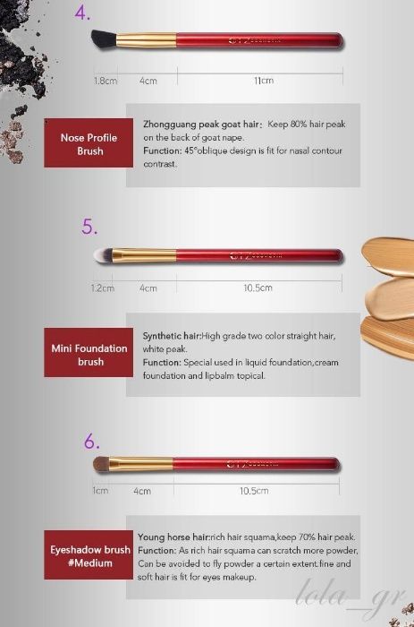 TZ Cosmetix Bordeaux Zestaw 9 profesjonalnych pędzli + etui