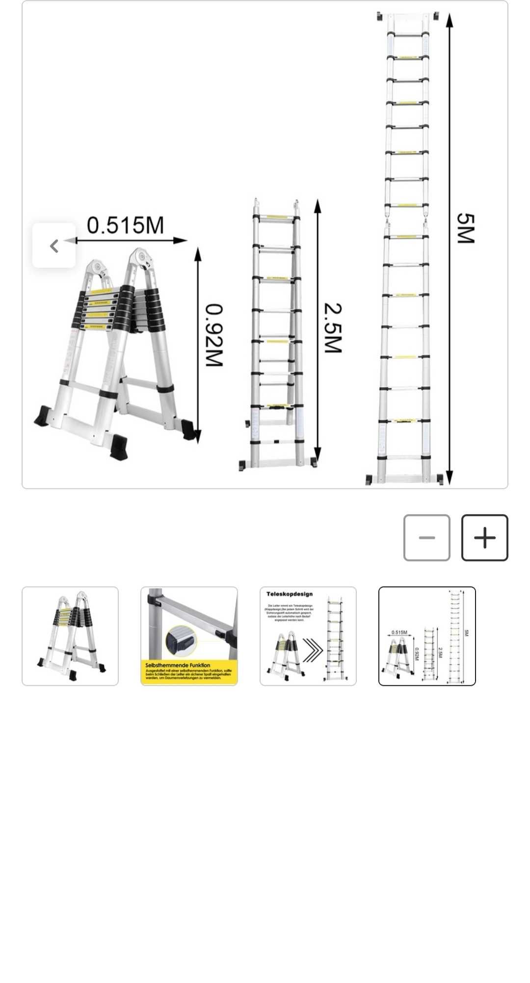 Escada telescópia extensível