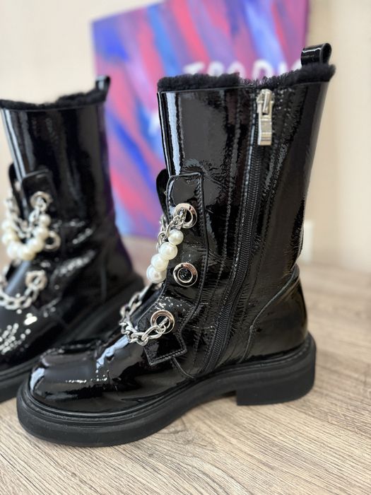 Женские лаковые ботинки attico зимние