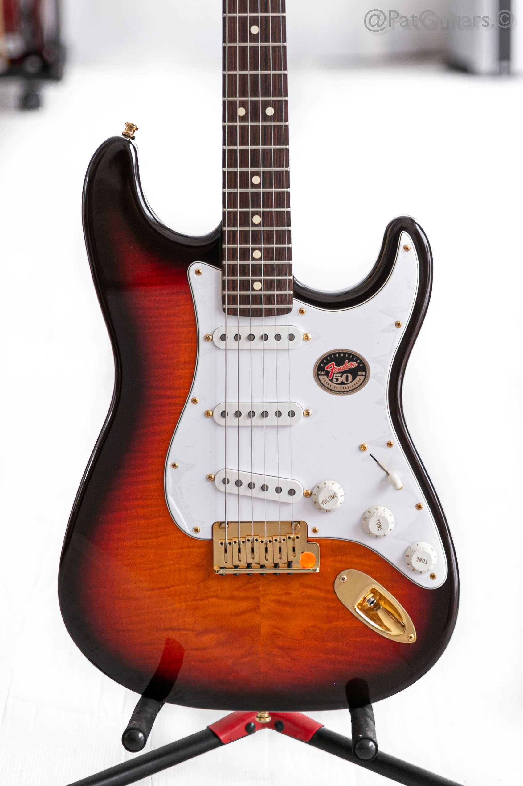 1996 Fender 50th Anniversary Stratocaster Ltd Flame Top Gold H