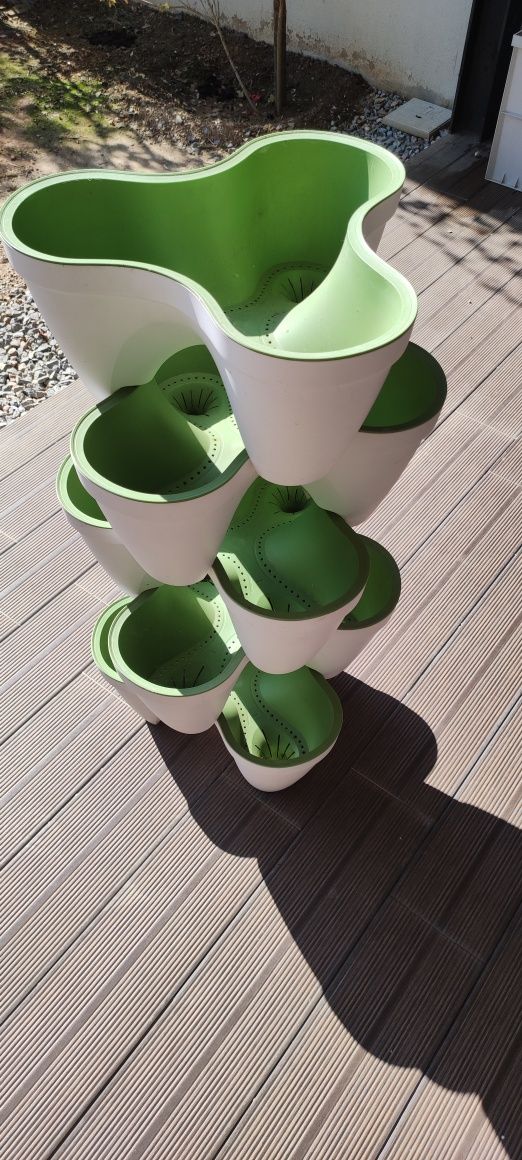 Vasos floreira hortas verticais empilháveis