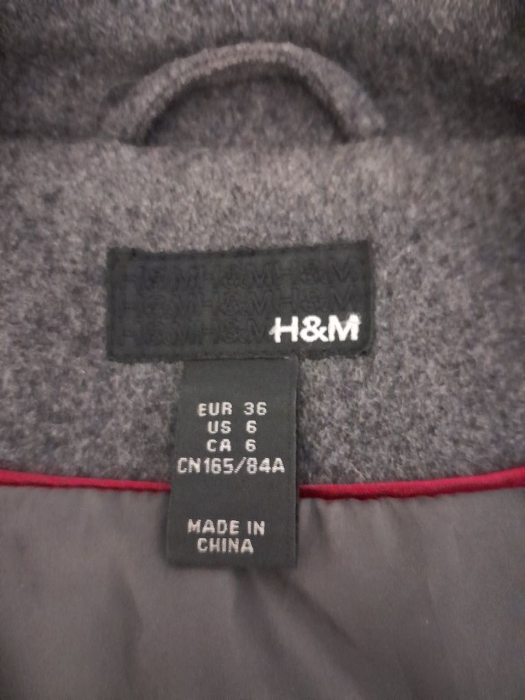 Kurtka płaszcz H&M wełna rozmiar 36