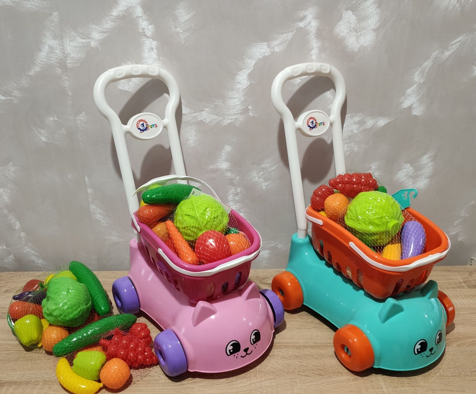 Детская игрушка Фрукты Овощи Тележка Корзина Игрушка Посуда Кухня