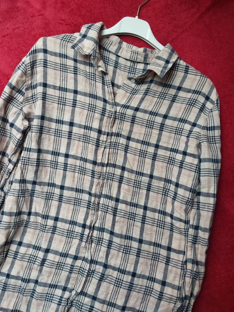 Bawełniana beżowa koszula H&M