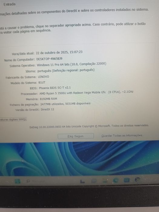 Portatil Lenovo 81UT ryzen 5 3500U 8Gb 512gb win 11