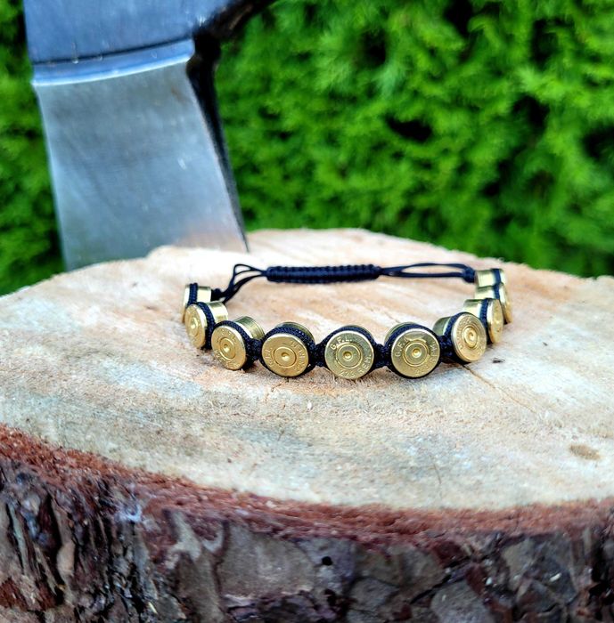 Bransoletka militarna z łusek ręcznie wykonana handmade