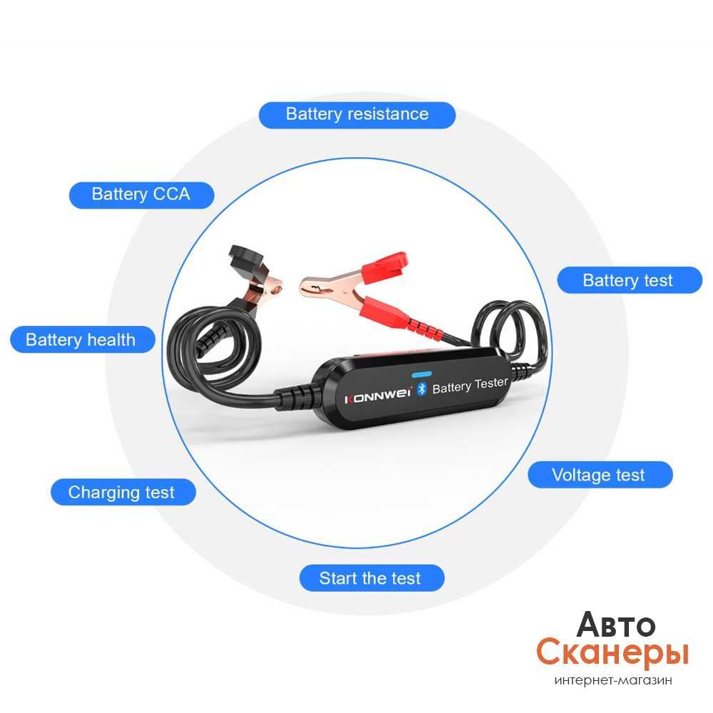 Тестер батарей Konnwei BK100 6v-12v (Bluetooth) Android/iOS