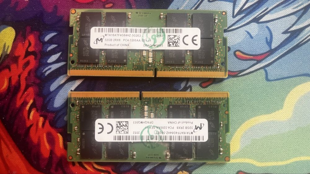 Micron SODIMM 2х32Gb DDR4 3200 CL22 оперативная память для ноутбуков
