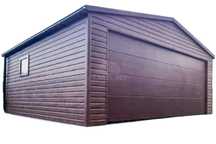 GARAŻ BLASZANY 6X5M - Brama Segmentowa - Drzwi - 2X Okno - Rynny TS751