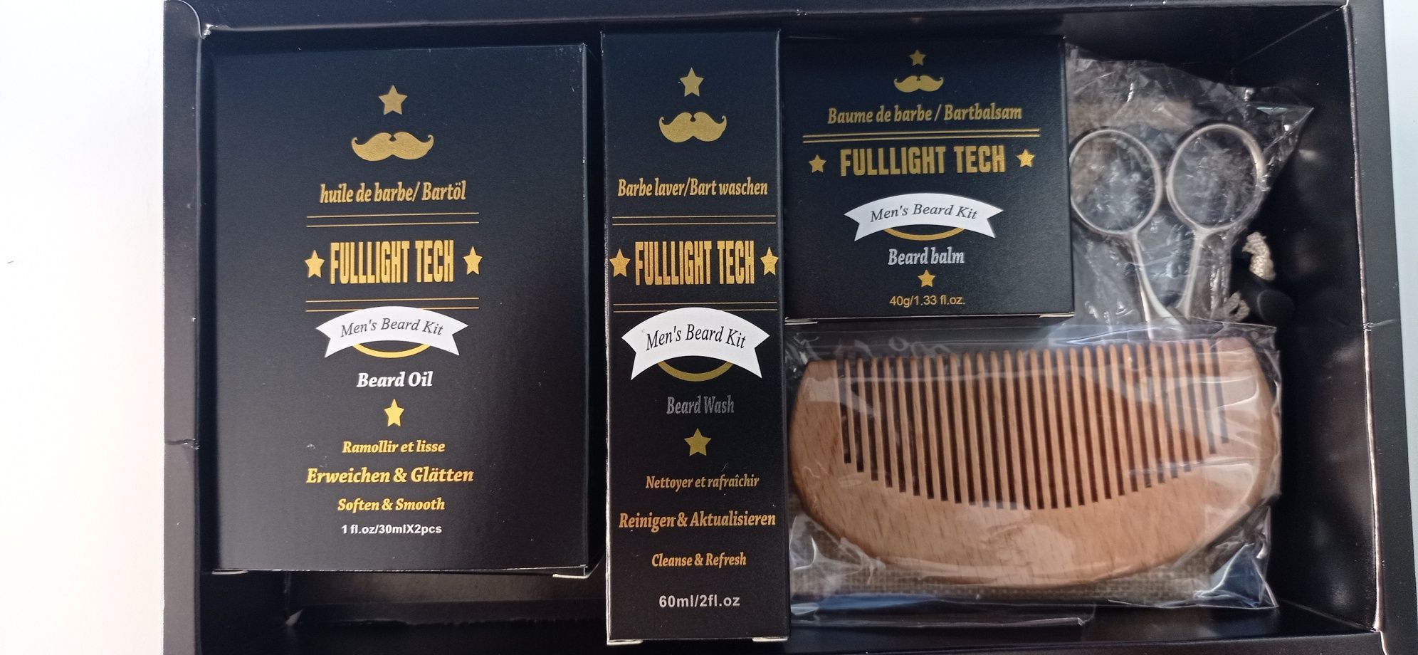 Kit de cuidados completos para barba masculina