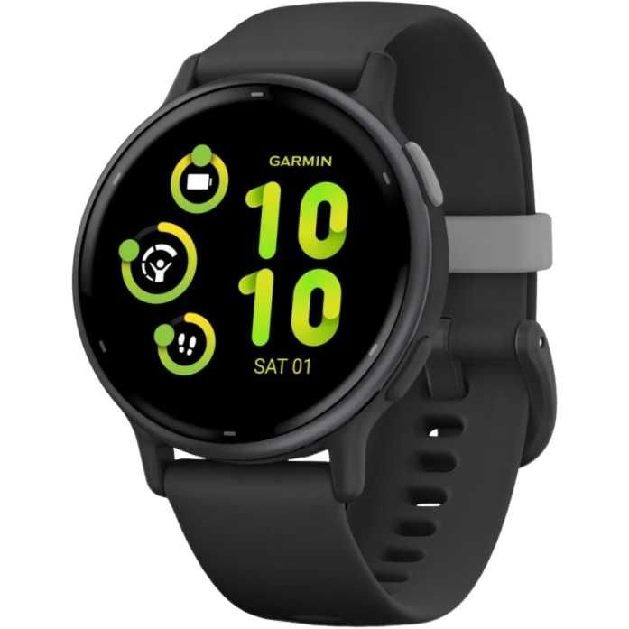 Garmin vivoactive 5 Slate Aluminum Bezel with Black Case and Silicone
