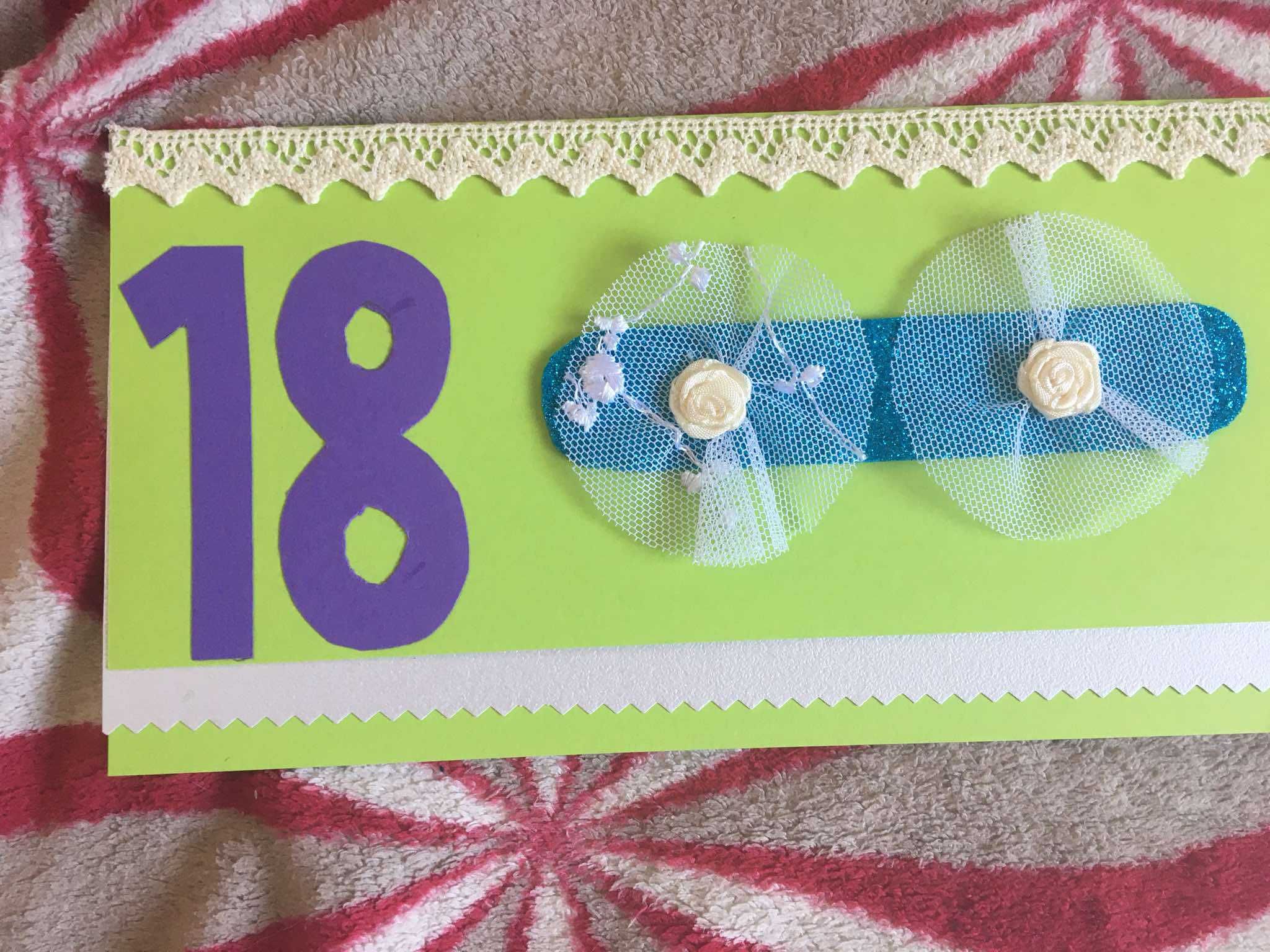 Kartka na 18-stkę rękodzieło
