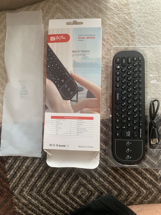 G60S Pro Аеропульт клавіатура тачпад миш з підсвіткою та мікрофоном