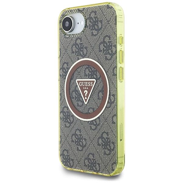 Etui Guess IML Metal Glitter 4G Circle Triangle MagSafe na iPhone 16e